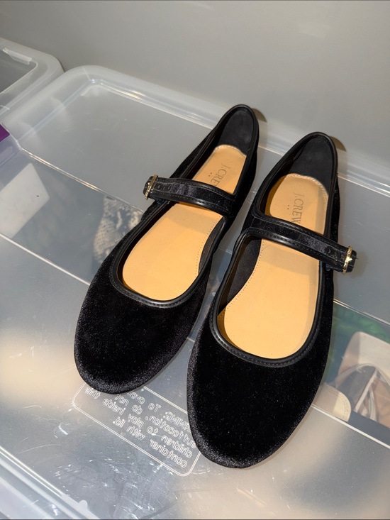 J. Crew Shoes - J. Crew Black Velvet Mary Jane Flats with Buckle Strap